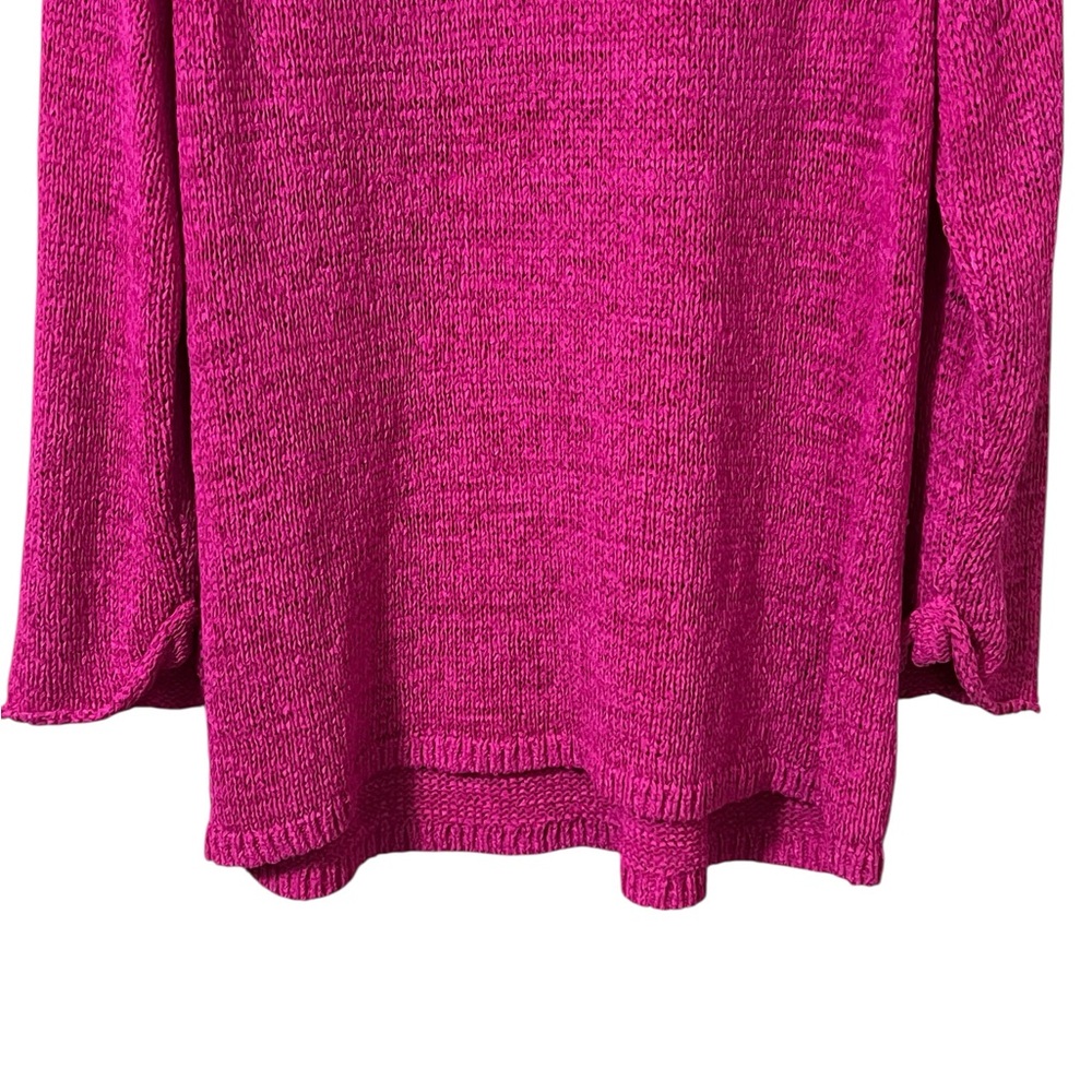 Lilly Pulitzer fuchsia pink scoop neck long sleeve open knit sweater - Picture 6 of 10